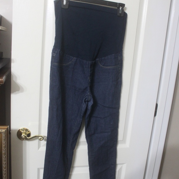 BELLA VIDA Maternity Stretch Jean Dark Wash Wide Band Stretch size Small…EUC - Picture 1 of 4